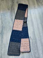 Handgebreide sjaal in roze, donkerblauw en grijs, Kleding | Dames, Mutsen, Sjaals en Handschoenen, Maat 46/48 (XL) of groter, Nieuw