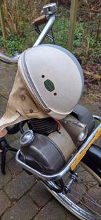 Vintage Oldtimer Helm - Crème/Grijs met Leren Details, Ophalen of Verzenden, Gebruikt, Medium, Onbekend