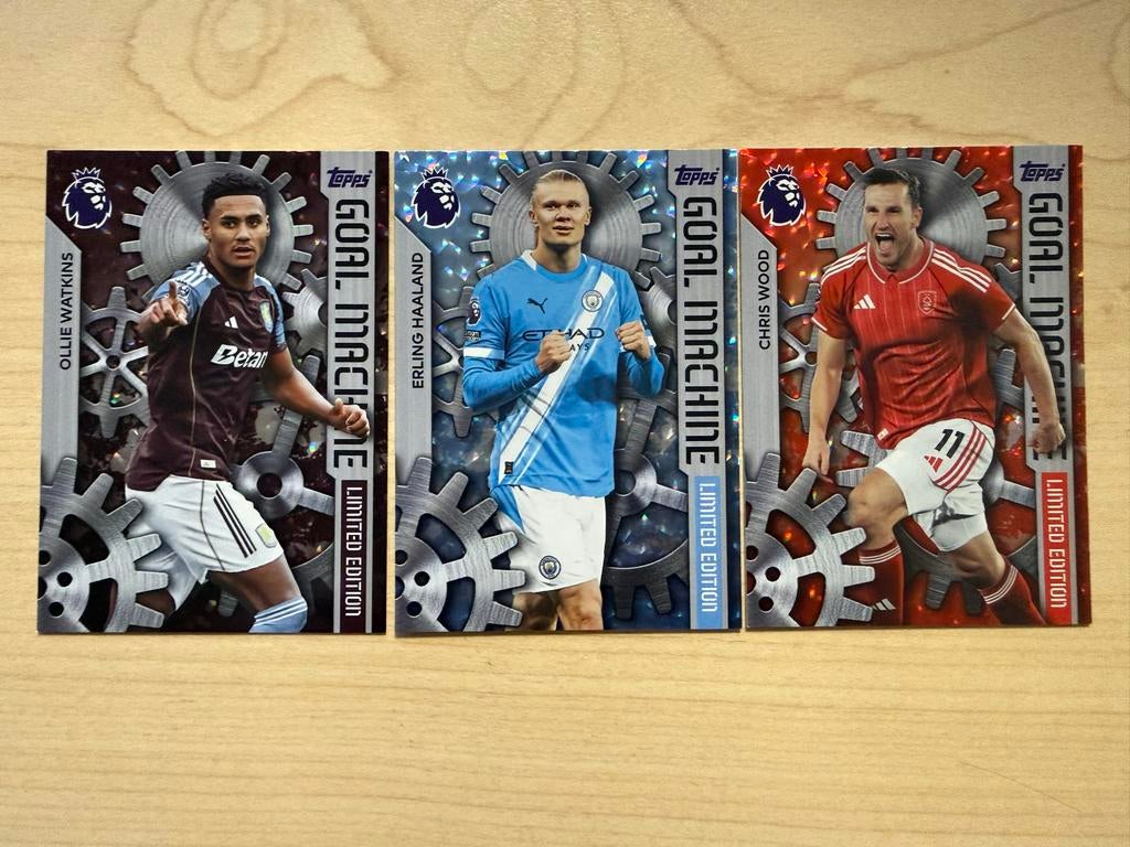 Topps Premier League Goal Machine Haaland, Wood, Watkins, Ophalen of Verzenden, Zo goed als nieuw, Buitenlandse clubs, Spelerskaart