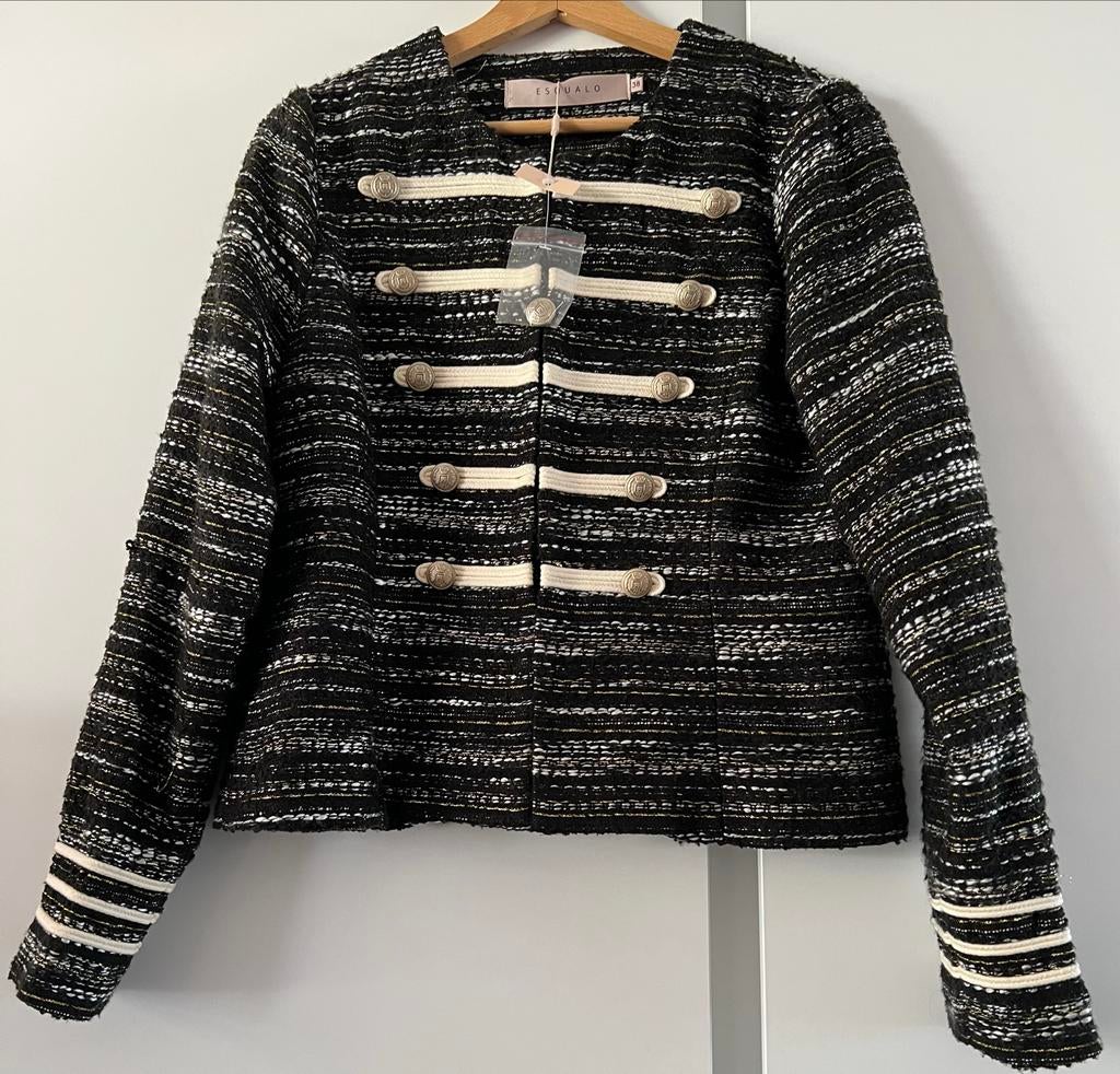 Esqualo Jasje Zwart/Wit/Goud - Maat 38 (M), Ophalen of Verzenden, Nieuw, Maat 38/40 (M), Zwart