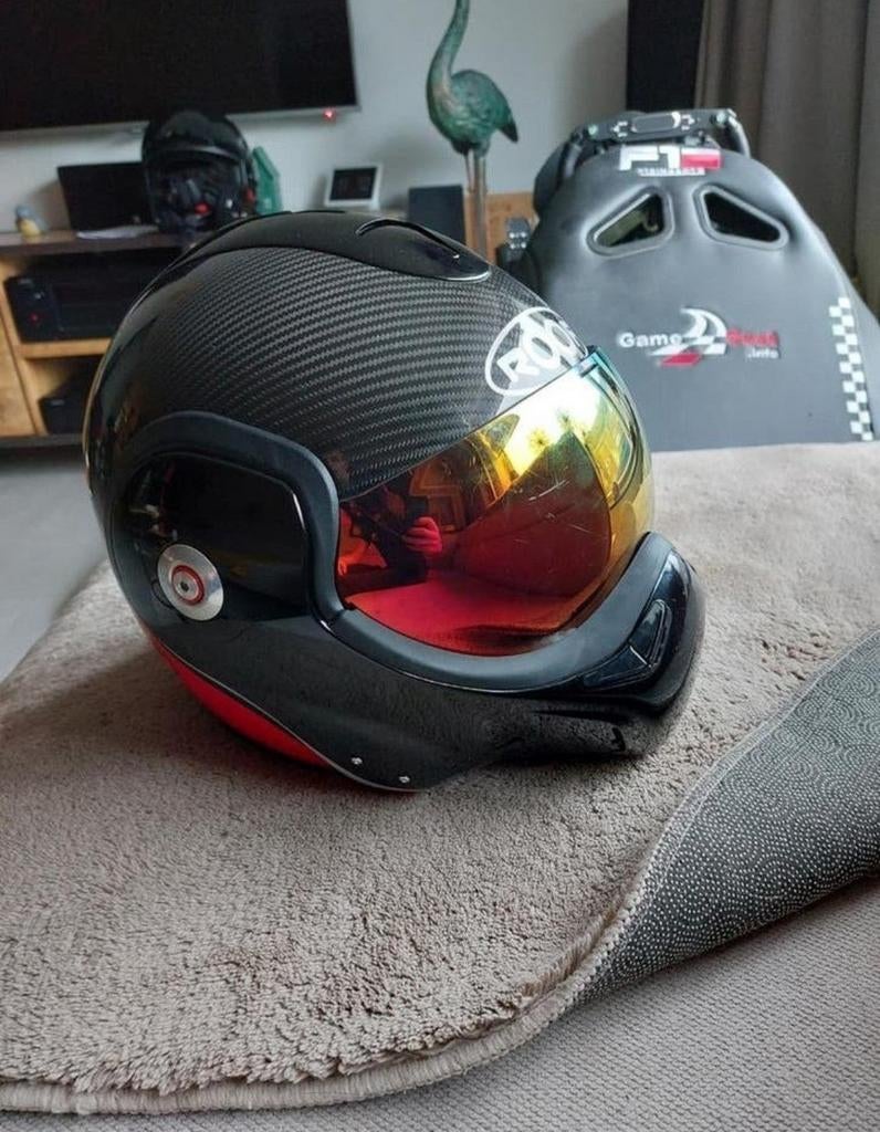 Carbon boxer helm, Fietsen en Brommers, Brommerhelmen, Ophalen of Verzenden