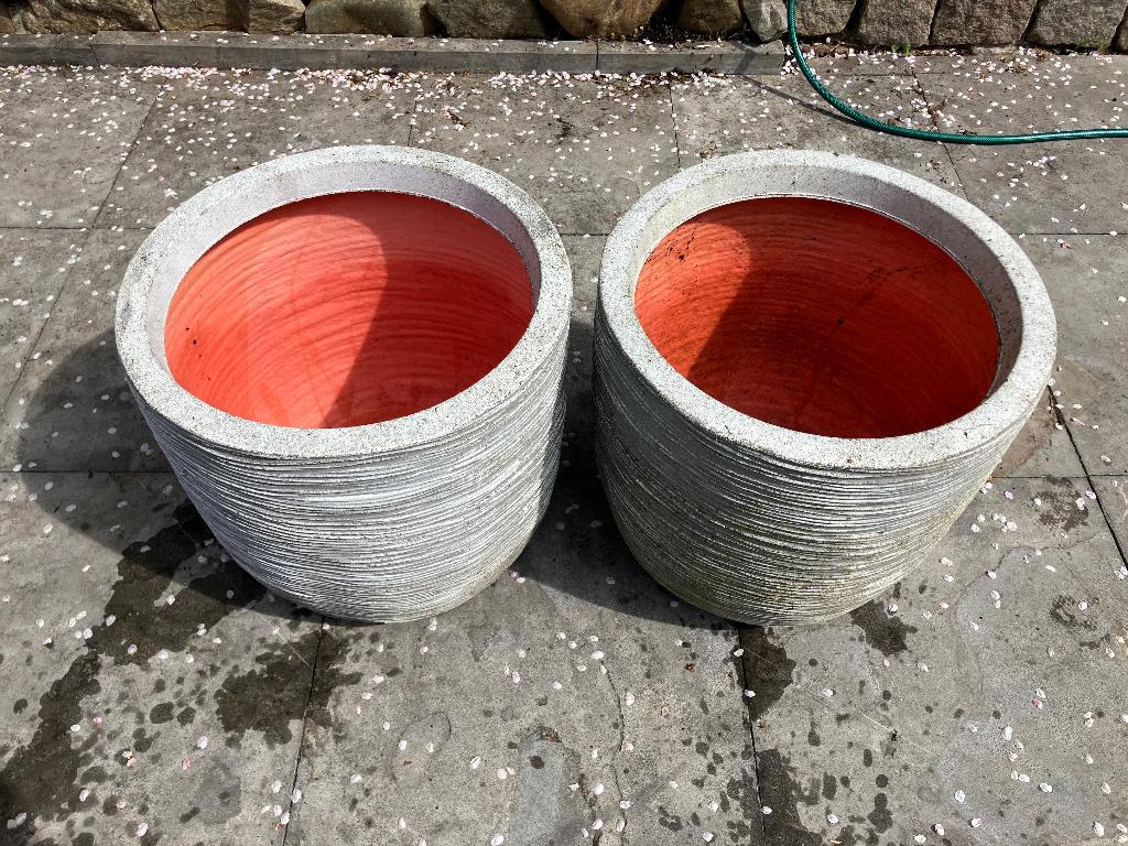 2x Capi bloempot 43x41 cm – design potten (set), Ophalen, Kunststof, Gebruikt, 40 cm of meer