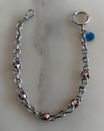 Antiek zilveren horlogeketting met goudkleurige accenten, Ophalen of Verzenden