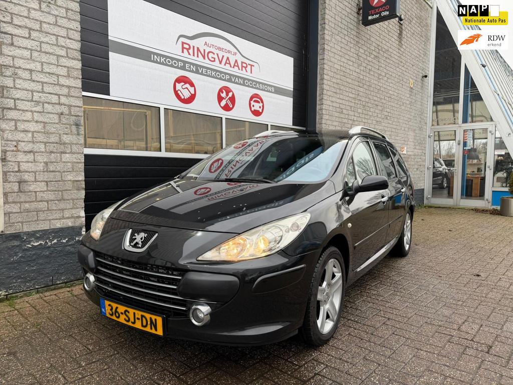 Peugeot 307 SW 2.0-16V XSi Leer 1 JAAR APK, Auto's, 730 kg, Gebruikt, 4 cilinders, Zwart