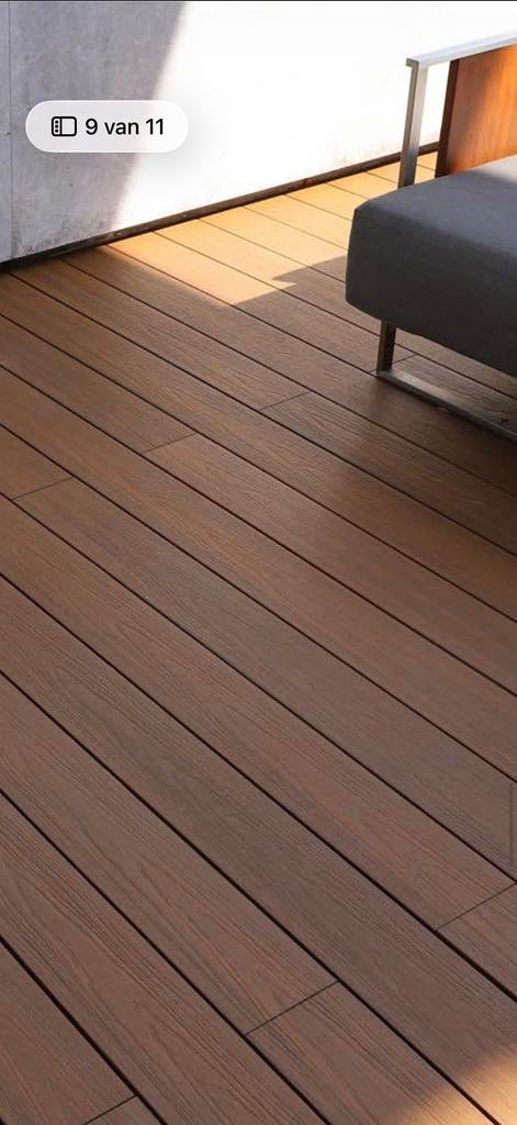 18.5 m2 NewTechWood terrasdelen, 95% gerecycled, Tuin en Terras, Terrasdelen en Vlonders, Ophalen, Gebruikt, Composiet