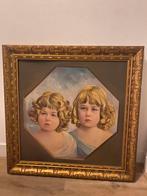 Portret 2 kinderen, Ophalen, Zo goed als nieuw, 75 tot 100 cm, 75 cm of meer