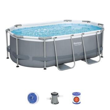 Bestway Powersteel Ovaal Zwembad 305x200x85cm met toebehoren, Tuin en Terras, Zwembaden, Ophalen, Gebruikt, 200 tot 300 cm, 80 tot 120 cm