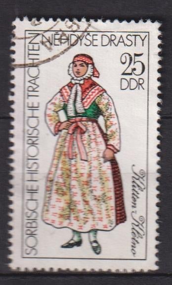DDR Sorbische klederdracht, Postzegels en Munten, Postzegels | Thematische zegels, Verzenden, Gestempeld, Overige thema's