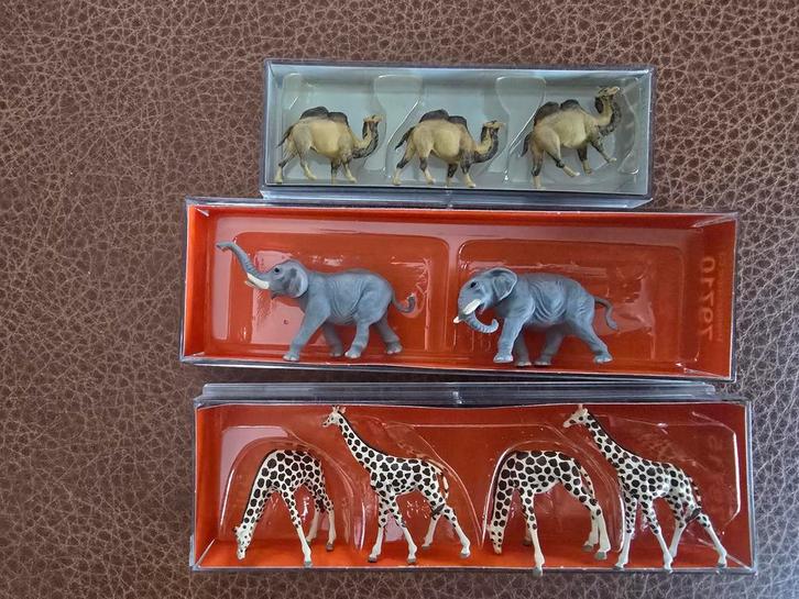 Preiser Dieren Figuurtjes Spoor N - Olifant, Giraf, Kameel, Verzamelen, Dierenverzamelingen, Nieuw, Beeldje of Figuurtje, Wild dier
