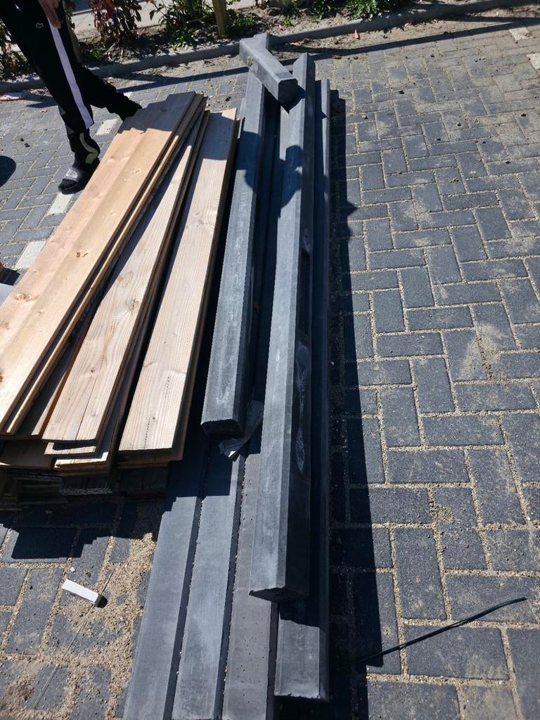 6 betonpalen voor schutting, Tuin en Terras, Schuttingen, 1 tot 2 meter, Minder dan 3 meter, Nieuw, Ophalen of Verzenden