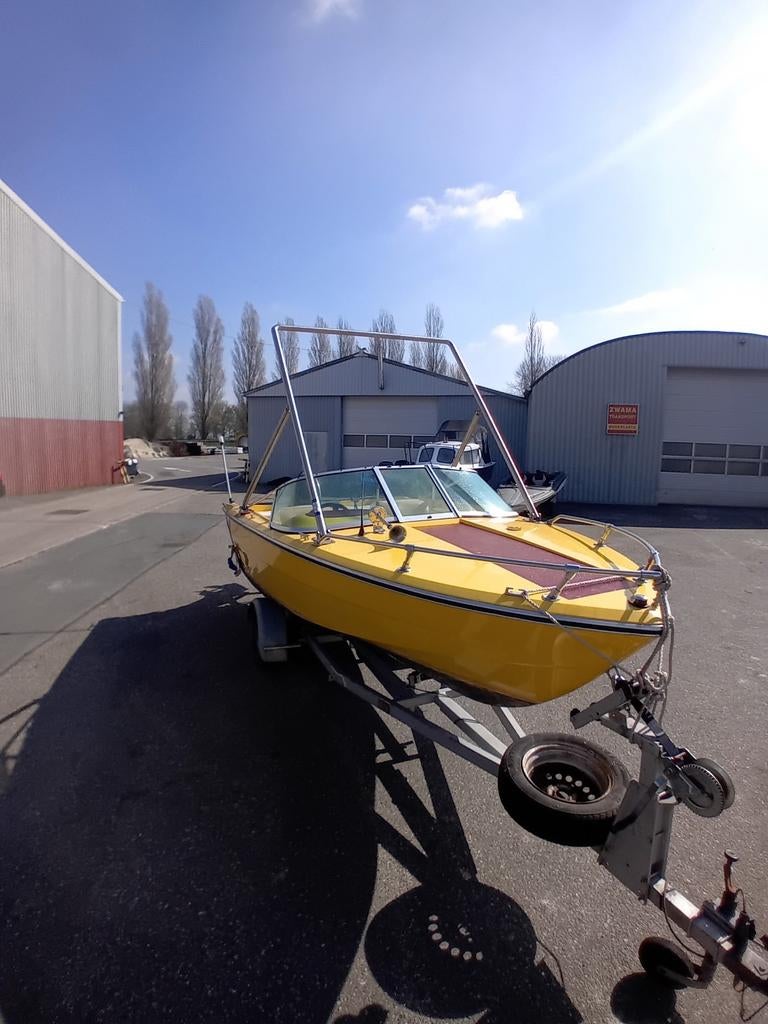 Speedboot 80 pk mercury 2 takt 4 cylinder met nette trailer!, Watersport en Boten, Speedboten, Ophalen, Zo goed als nieuw, Minder dan 70 pk
