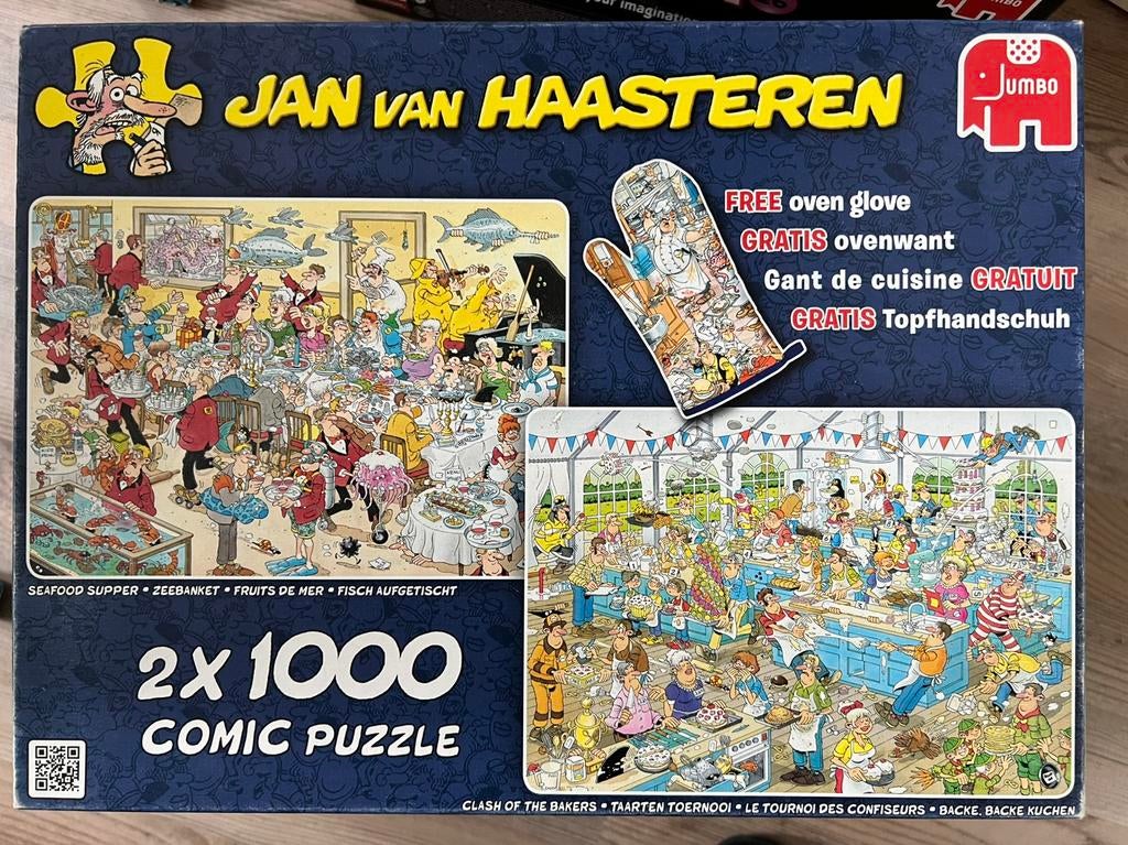 Jan van Haasteren 2 x 1000, Ophalen, 500 t/m 1500 stukjes, Zo goed als nieuw