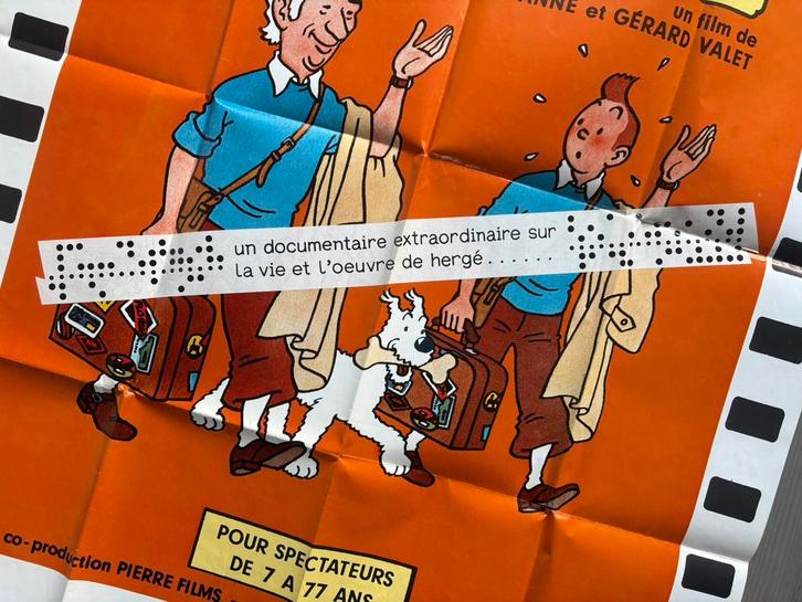 🎥 Grote vintage Kuifje filmposter Moi TinTin 1976, Verzamelen, Stripfiguren, Nieuw, Plaatje, Poster of Sticker, Kuifje, Ophalen of Verzenden