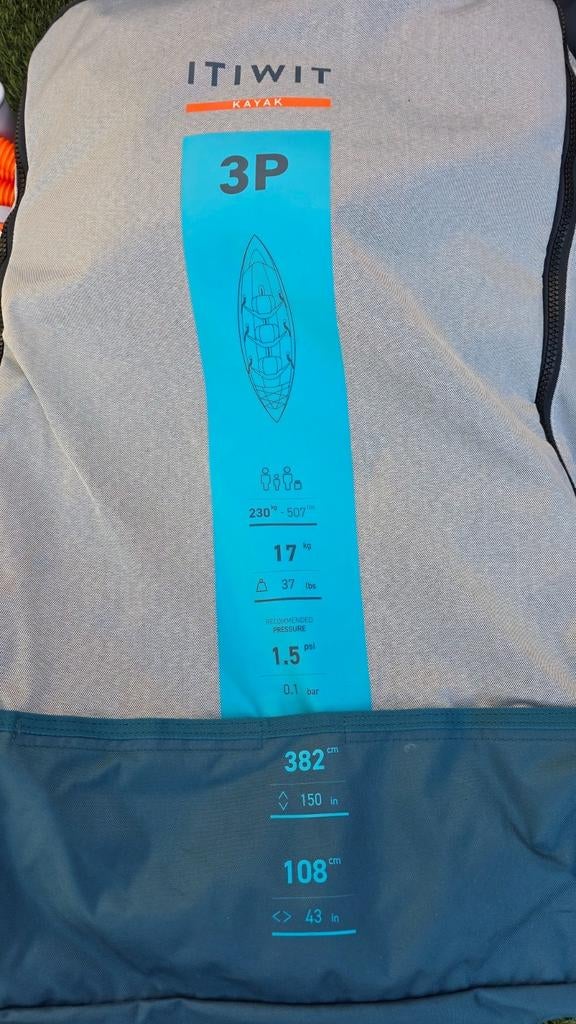 Itiwit 3-persoons opblaasbare kano/kajak van Decathlon, Watersport en Boten, Kano's, Drie personen of meer, Kajak, Ophalen of Verzenden