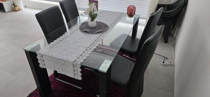 Hoekbank + Eettafel , morgen ophalen!!, Huis en Inrichting, Tafels | Eettafels, Gebruikt, 50 tot 100 cm, 100 tot 150 cm, Vier personen