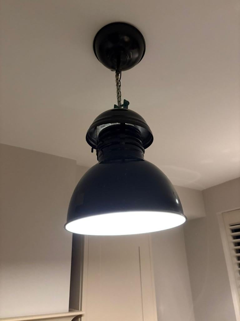 Zwarte hanglamp HK LIVING DIAMETER 28 cm, Huis en Inrichting, Ophalen, Gebruikt, Metaal, Minder dan 50 cm