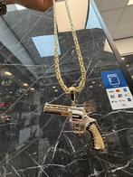 14k revolver met koningsketting, Ophalen of Verzenden, Nieuw, Goud