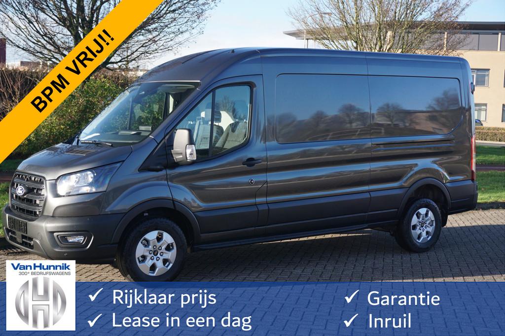 Ford Transit 350L 130PK L3H2 LDT BPM VRIJ! 10" Navi, 360 C, Auto's, Voorwielaandrijving, Gebruikt, 4 cilinders, 2800 kg