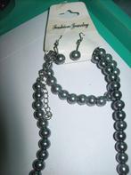 Ketting Grijs Blauw model rek Armband / Oorbellen, Verzenden, Nieuw, Blauw, Overige materialen