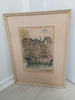 Amsterdamse Grachten Gezicht ( 70 jaar oude prent), Ophalen of Verzenden