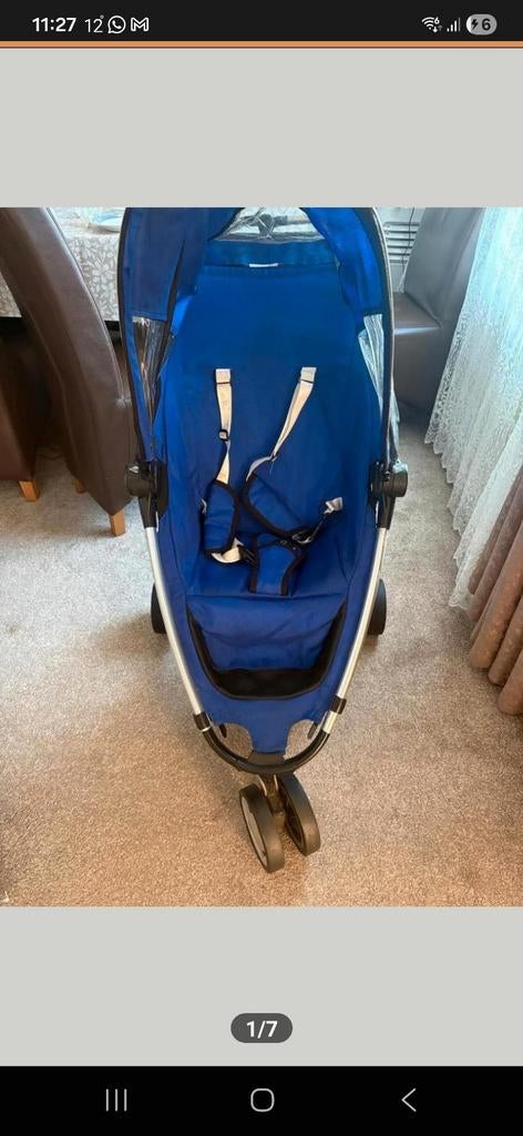 Blauwe Quinny buggy, Ophalen, Zo goed als nieuw, Quinny, Verstelbare rugleuning