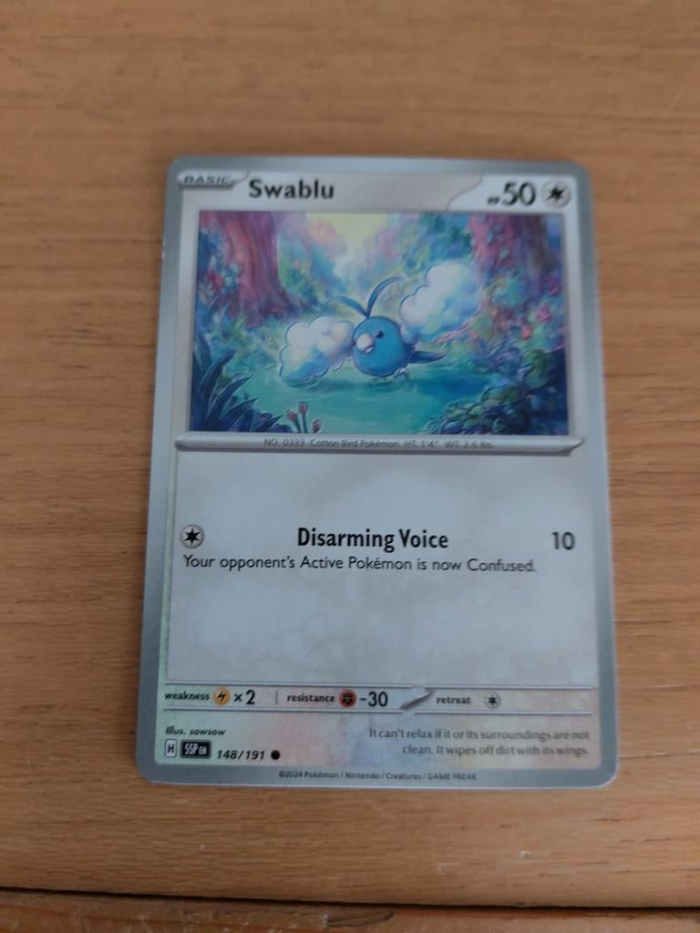 Pokémon Kaart Swablu 148/191 - Basic, Ophalen of Verzenden