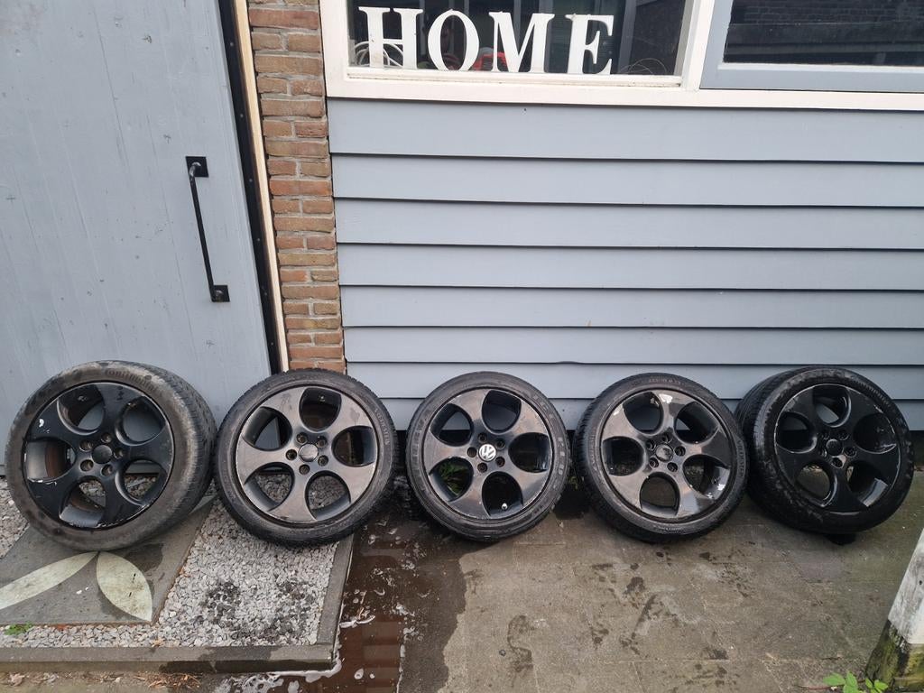 Golf GTI Detroit velgen 17 inch met banden, Auto-onderdelen, Banden en Velgen, Gebruikt, Banden en Velgen, 17 inch, Ophalen of Verzenden