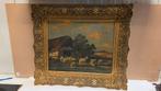 Antiek schilderij met schapen in originele lijst