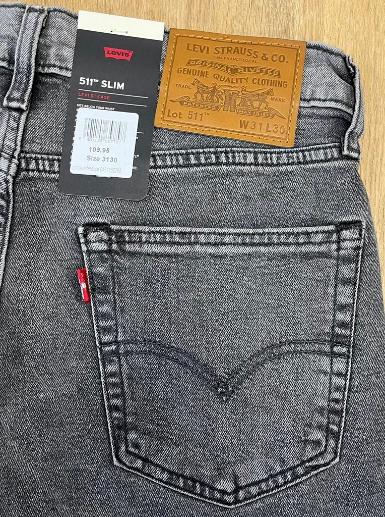 Levi’s 511 slim fit jeans grijs - Maat W31 L30, Ophalen of Verzenden, Nieuw, Grijs, W32 (confectie 46) of kleiner