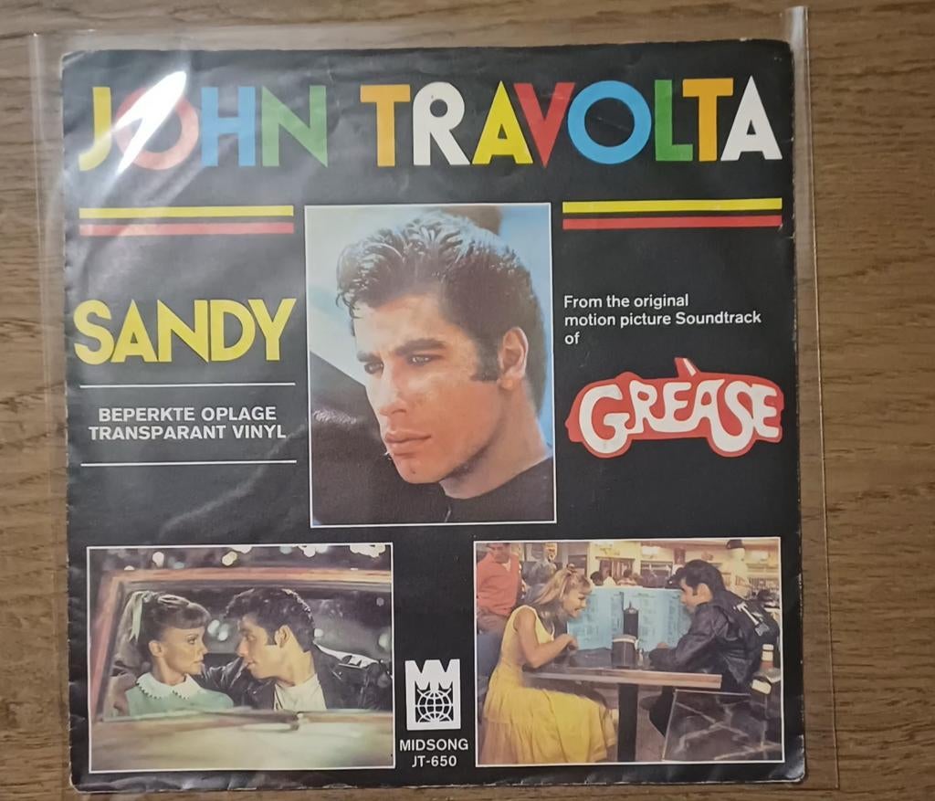 John Travolta - Sandy (transparant vinyl), Gebruikt, Filmmuziek en Soundtracks, 7 inch, Single