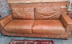 Stoere leren bank 220 breed congnac kleur, Huis en Inrichting, Ophalen, Gebruikt, Driepersoons, 200 tot 250 cm