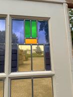 Set schuif / en-suite deuren met glas in lood 215x142cm., Ophalen of Verzenden