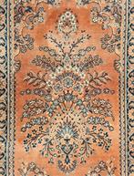 Vintage oosters wol Keshan vloerkleed soft pink 113x161cm, 100 tot 150 cm, Ophalen of Verzenden, Zo goed als nieuw, Crème