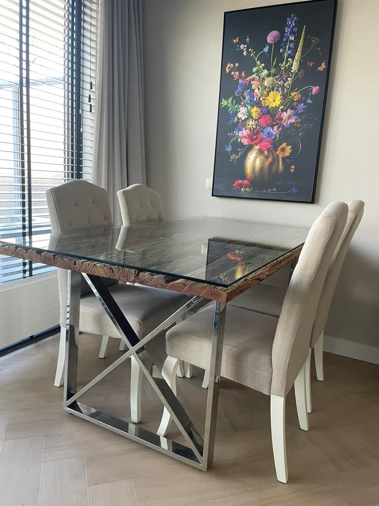 Richmond look eettafel 160x90, Huis en Inrichting, Tafels | Eettafels, Ophalen, 50 tot 100 cm, Richmond look, 150 tot 200 cm