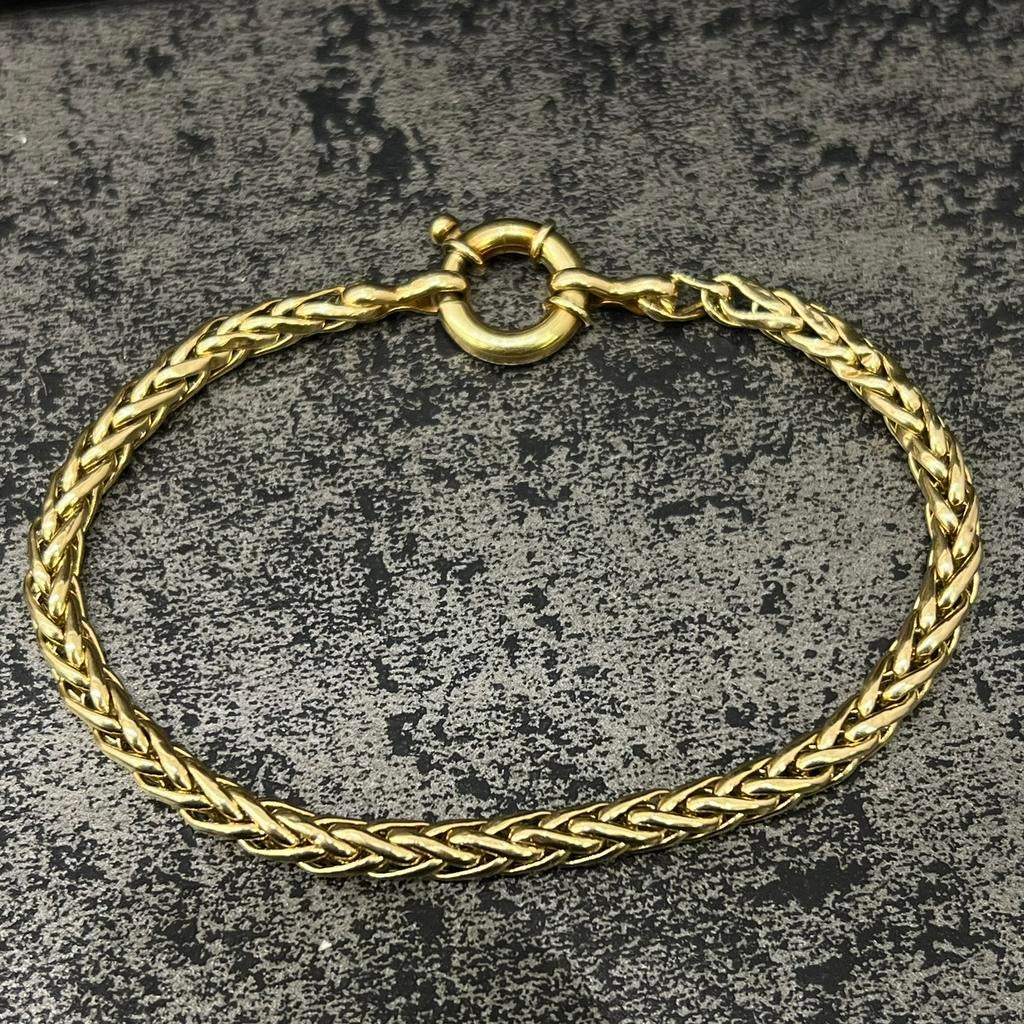 Gouden armband 14 karaat vossenstaart schakel, Ophalen of Verzenden, Nieuw, Goud