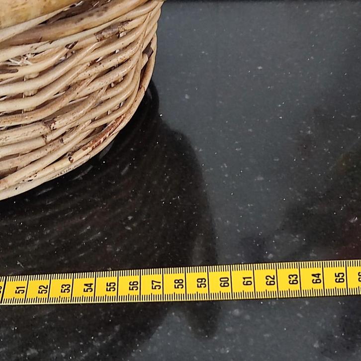 Grote, handgevlochten mand van rotan / wilgentenen, Huis en Inrichting, Woonaccessoires | Schalen en Manden, Rond, Riet, Ophalen of Verzenden