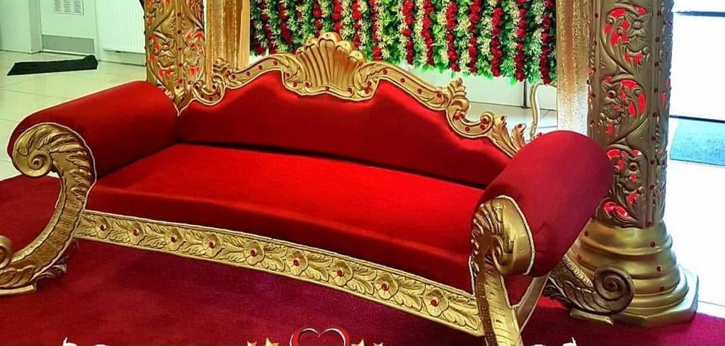 Mooie rode, zware barok bank, Huis en Inrichting, Ophalen