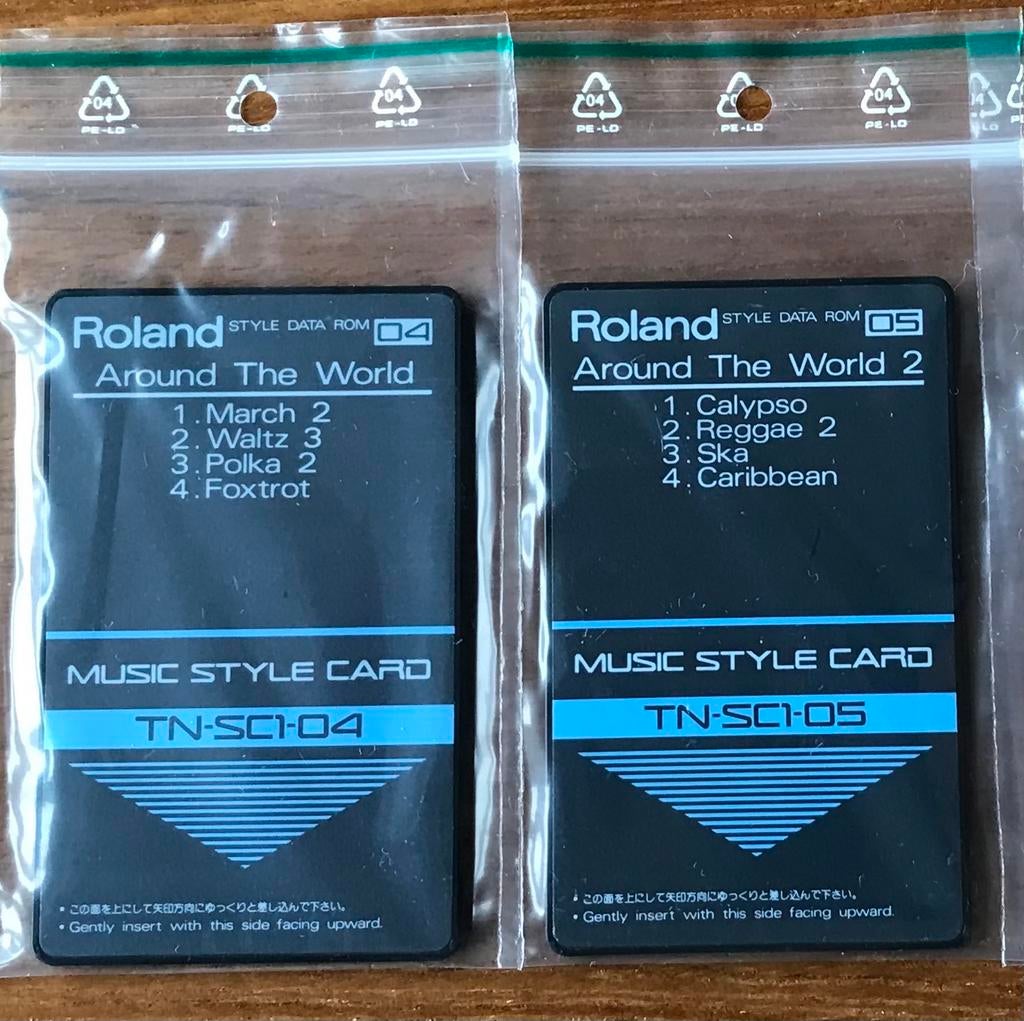 Roland Music Style TN-SC1 rom Cards, nrs. 4 & 5, Muziek en Instrumenten, Ophalen of Verzenden, Zo goed als nieuw, Overige aantallen