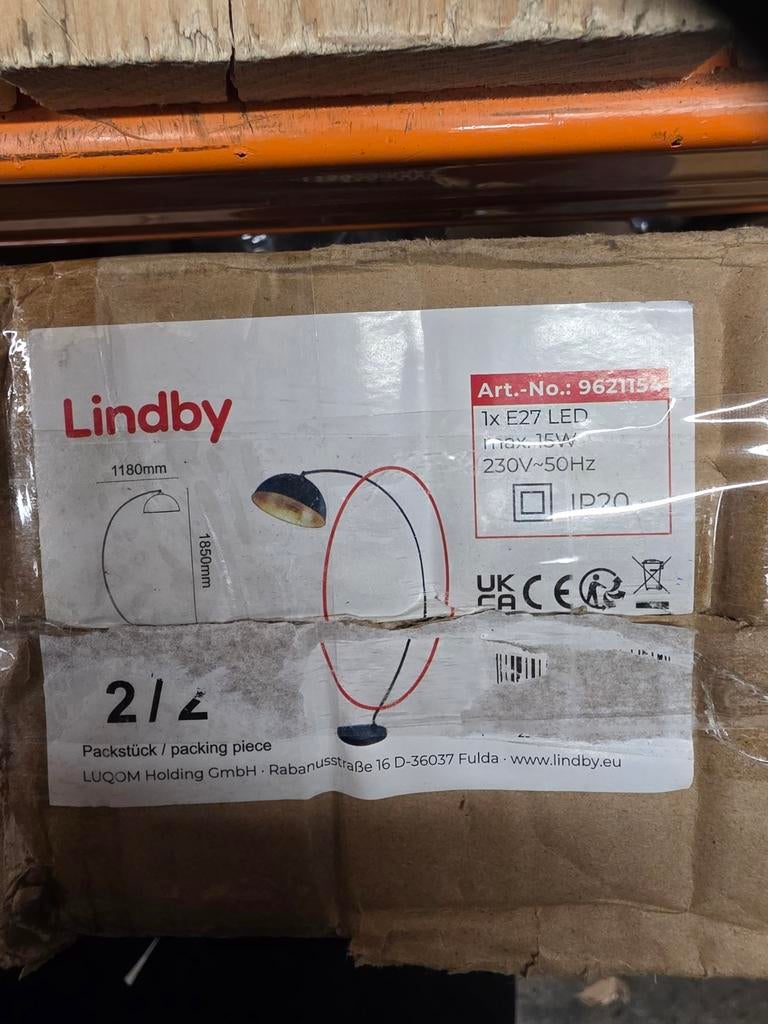 Lindby booglamp zwarte steel (onvolledig), Lindby, Gebruikt, Ophalen of Verzenden, Rabanusstraße 16 D-36037 Fulda