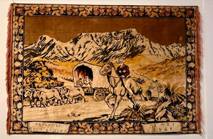 Wandkleed Zuid-Afrika 'De Voortrekkers' 1961 Tafelberg, Antiek en Kunst, Kunst | Niet-Westerse kunst, Ophalen