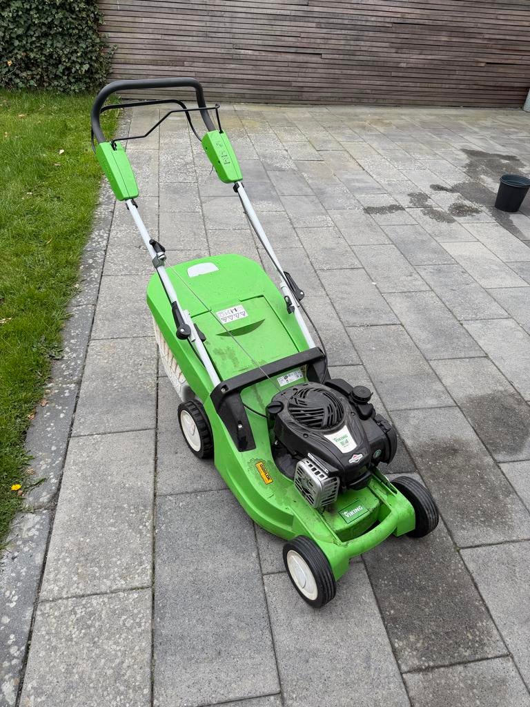 Viking grasmaaier opknapper, Tuin en Terras, Grasmaaiers, Ophalen, Cirkelmaaier, Gebruikt, Opvangbak