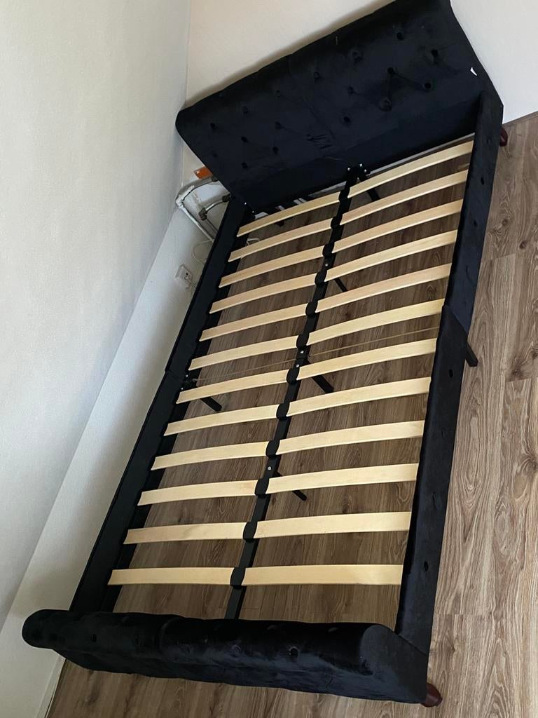 zwarte twijfelaar van Vida.XL, Huis en Inrichting, Slaapkamer | Bedden, Ophalen, Barok, Zwart, Zo goed als nieuw