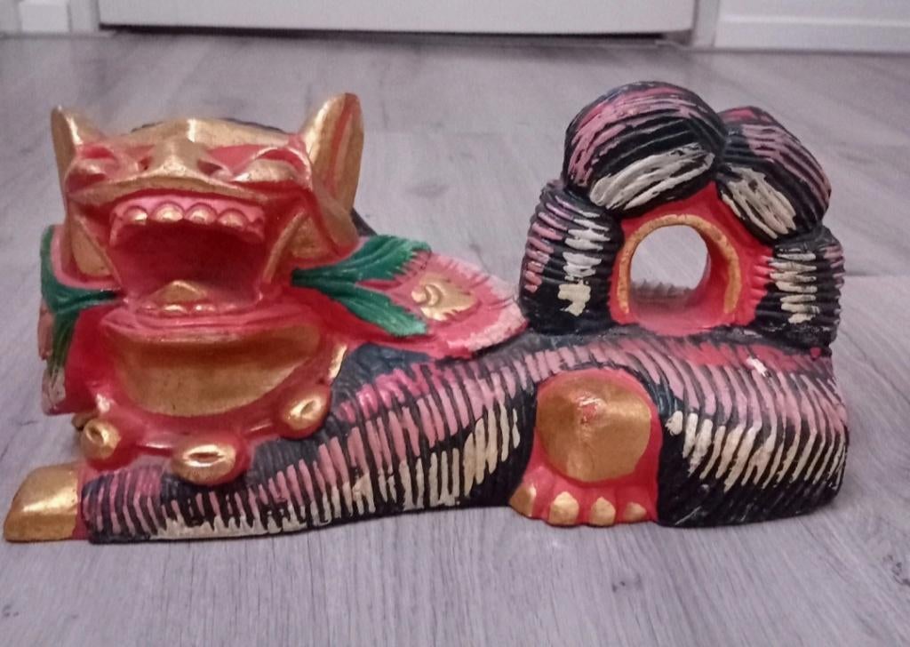 balinese draken figuur, Antiek en Kunst, Kunst | Beelden en Houtsnijwerken, Ophalen of Verzenden