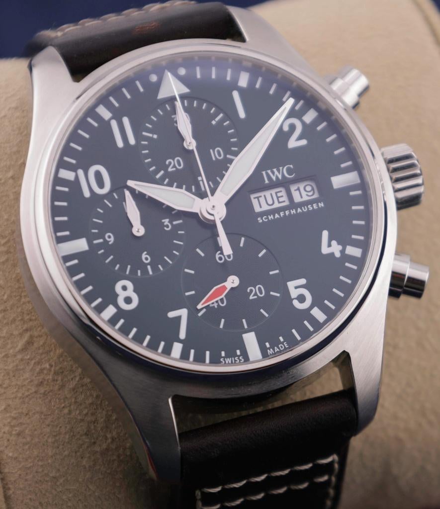 IWC Pilot's Watch Chronograph IW388103, Sieraden, Tassen en Uiterlijk, Horloges | Heren, Leer, Staal, Polshorloge, Zo goed als nieuw