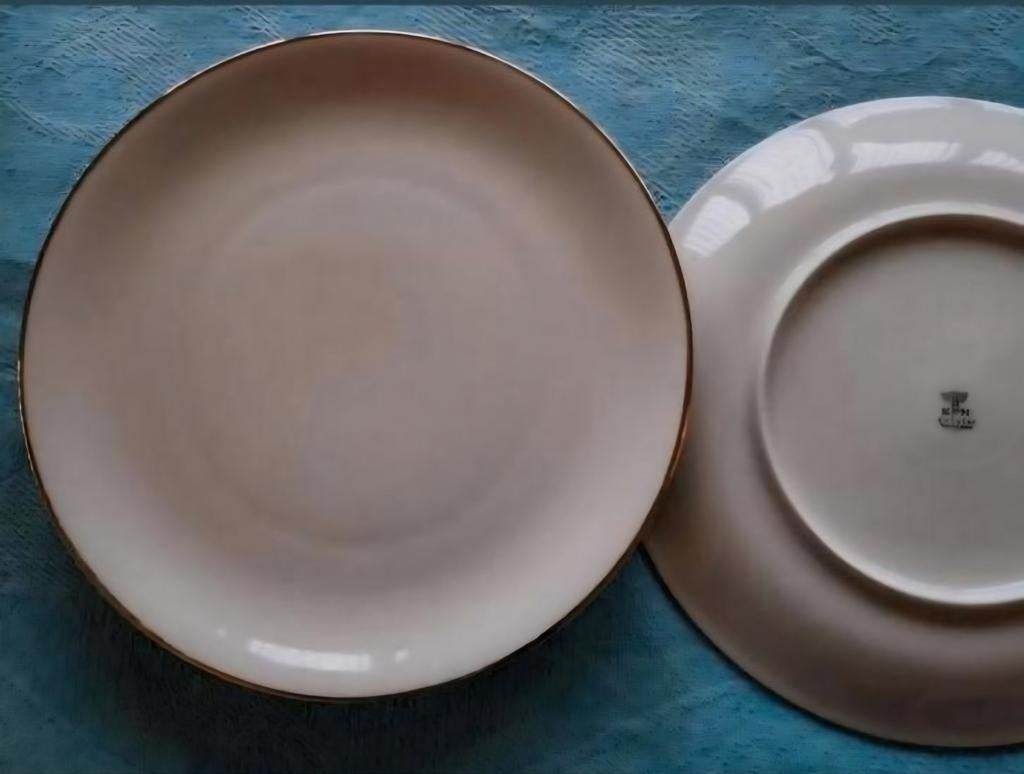 Royale KPM Germany Krister creme borden gouden bies, Ophalen of Verzenden