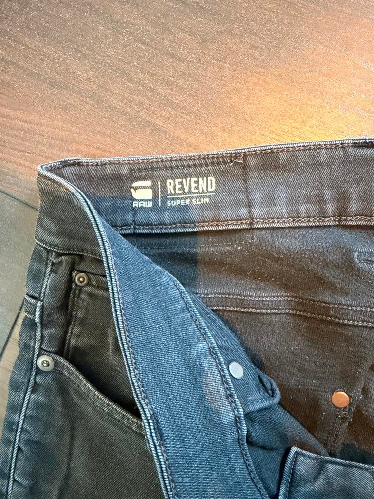 G-Star RAW Revend Super Slim Jeans - Zwart w36 L34, Kleding | Heren, Ophalen of Verzenden, Gedragen, Zwart, W33 - W34 (confectie 48/50)