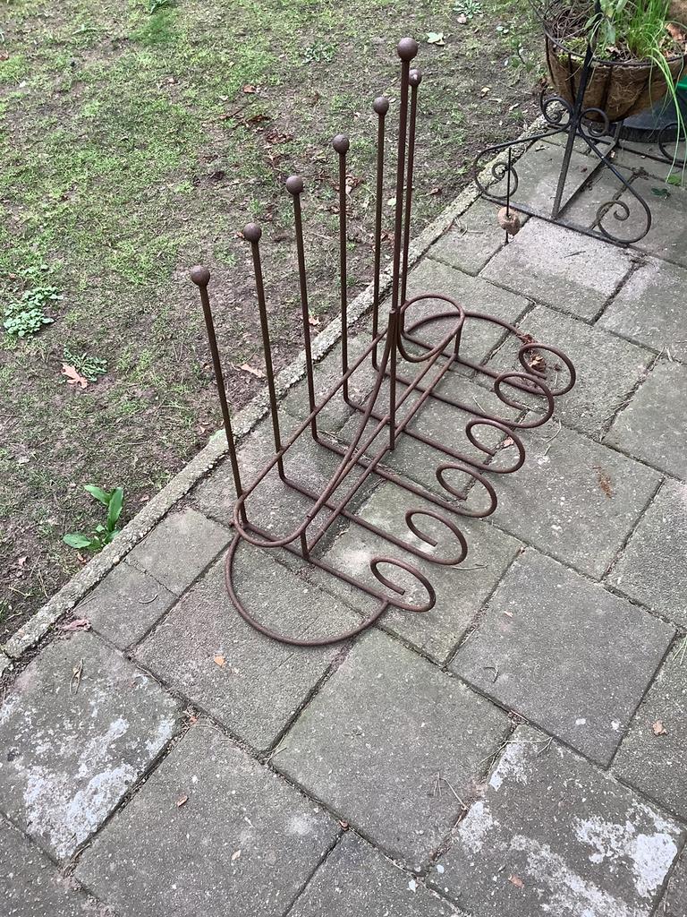 Laarzen/ klompenrek van ijzer, voor buiten…, Tuin en Terras, Ophalen, Gebruikt