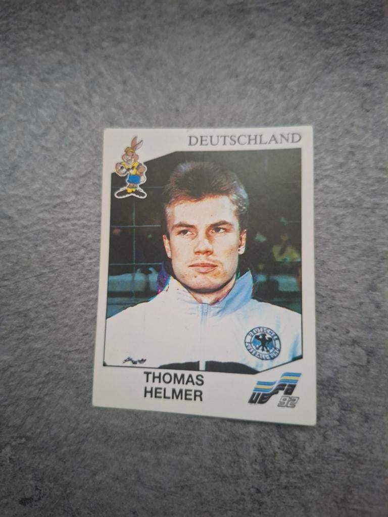 Panini sticker Euro 92 Zweden. Thomas Helmer Duitsland., Verzenden, Zo goed als nieuw, Sticker