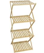 Bamboe staand inklapbaar rek 4 etages, Ophalen, Zo goed als nieuw