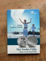 Zilveren 5 euro het Vredes Vijfje, Ophalen of Verzenden, Koningin Beatrix, Euro's